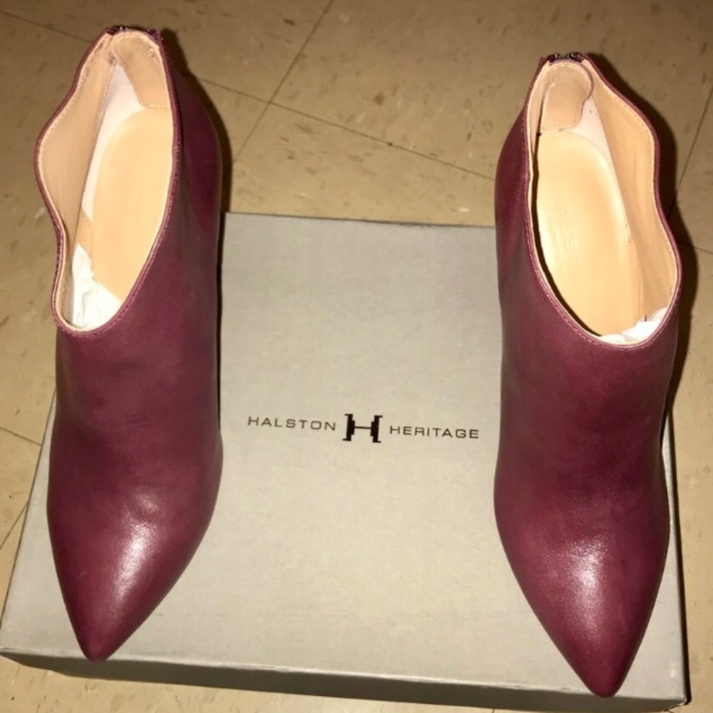 Halston Heritage Karen Leather Ankle Booties